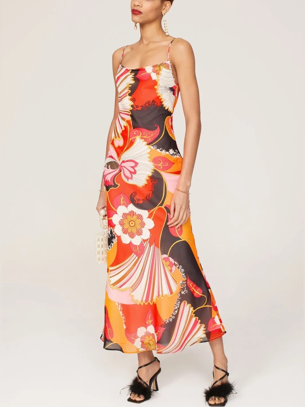 Ronny Kobo x RTR Collection Floral Slip Maxi Dress Wild flower Retro Floral